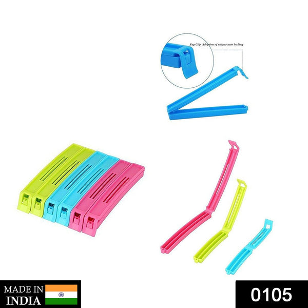 Plastic Snack Bag Clip Sealer Set (18 Pcs, Multicolour) 0105