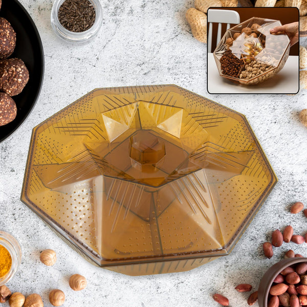 3706 Walnut Dry Fruit Box, Large Size Dry Fruit for Gift, Food Storage Fruit and Candy Plate for Living Room Snack Dry Fruit Candy Creative Storage Box Watermelon Seeds Nuts Acrylic Mesh Trays Snack Plates (1 Pc / Multicolor )