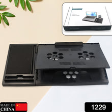 1229 Laptop Stand Suitable Portable Foldable Compatible with MacBook Notebook Tablet Tray Desk Table Book with Free Phone Stand