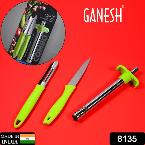 8135 Ganesh 3pc Lighter Cum knife and peeler. 