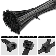 3140 8Inch Nylon Self Locking Cable Ties, Heavy Duty Strong Zip Wire Tie. Pack of 100 - Black. 