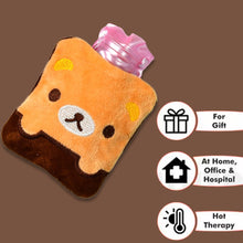 6527 Brown Panda Print small Hot Water Bag with Cover for Pain Relief, Neck, Shoulder Pain and Hand, Feet Warmer, Menstrual Cramps. 