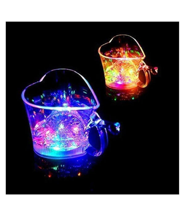 759 Heart Shape Activated Blinking Led Glass Cup 
