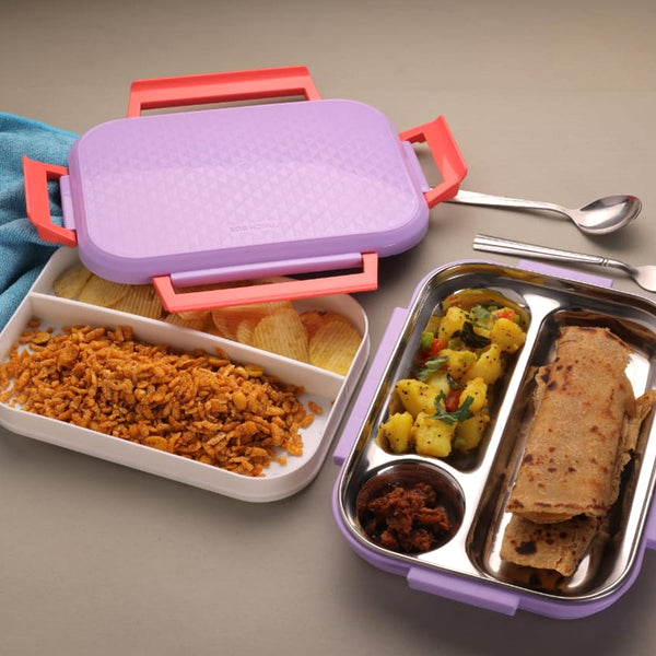 5364 Break Time Lunch Box Steel Plate Multi Compartment Lunch Box Carry To All Type lunch In Lunch Box & Premium Quality Lunch Box ideal For Office , School Kids & Travelling Ideal 